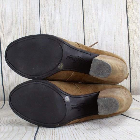 Lucky Brand Brown Suede Lace-up Heeled Ankle Boots Size 9 M - Picture 8 of 9